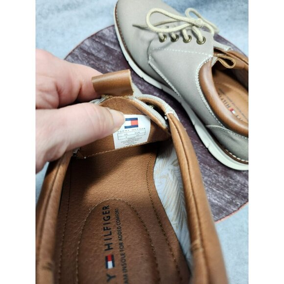 Tommy Hilfiger Mens Tan Canvas & Leather Casual Sneakers - Picture 9 of 10